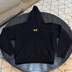 Brandy Melville Black Hoodie with Butterfly Design